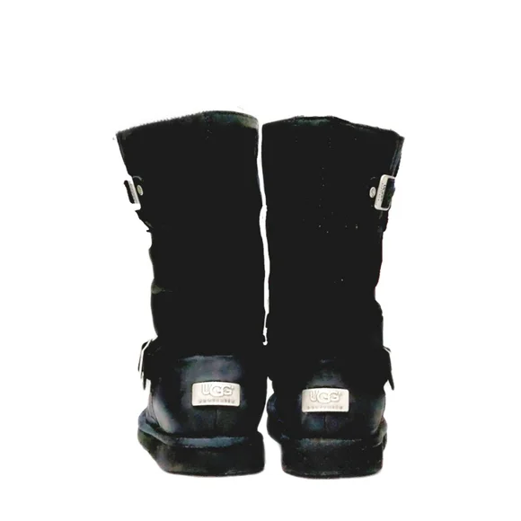 ▪︎▪︎SOLD▪︎▪︎UGG Kensington Womens Water Resistant Biker Moto Black Sheepskin - Picture 5 of 11